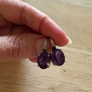 Elegant Purple Gemstone Earrings